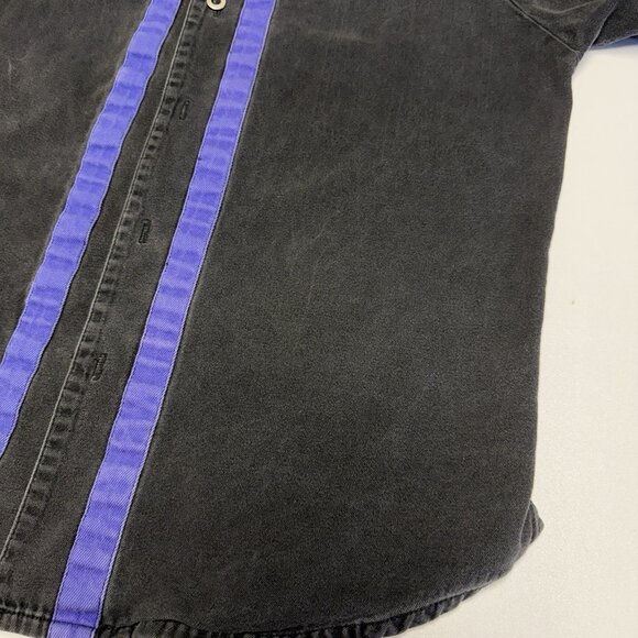 Vintage Machine Gun Shirt Mens Medium Faded Black Y2K 90s Embroidered - Picture 7 of 13